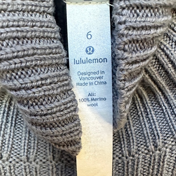Lululemon Warm & Restore Wool Sweater in Magnet Grey Starlight Size 6 - Picture 2 of 15